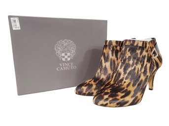 Vince Camuto Vernaya Animal Print Cow Hair/Leather Booties Size 9.5M-Never Worn