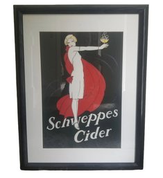 Large Framed Schweppes Cider Advertisement Art Print
