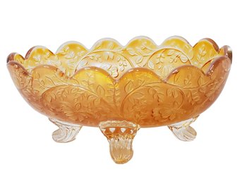 Small Vintage Indiana Marigold Glass Scalloped Edge Candy Dish