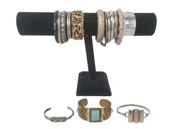 15 Women's Cuff Bracelets Including Vintage Child's Sanford Cuff