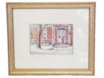 1981 Framed Signed Trisha Romance A Day Together Watercolor Print