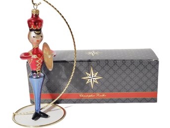 Vintage Christopher Radko Blown Glass Holiday Christmas Ornament W/box - Soldier With Cymbal (Lot 1E)