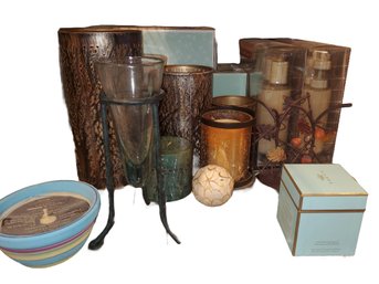Lot Of Candle Holders, Candles -including Battery Operated - Many New!
