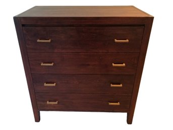 Crate & Barrel Dawson Clove Four Drawer Wood Chest Dresser
