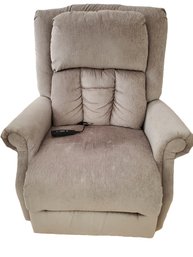 6 Month Old Tan Upholstered Lift Chair With Heat & Massager Features - Like New!!