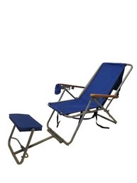 Blue Rio Gear 4-position Backpack Beach Chair With Foot Rest