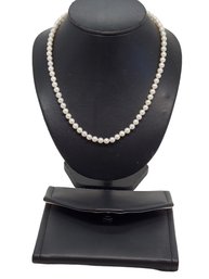 Ladies 20' Strand Of Cultered Pearls With 14K Yellow Gold Clasp