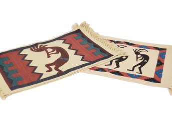 Four Woven Kokopelli Native American Cotton Fringed Placemats