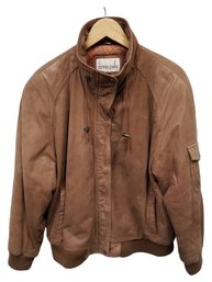 Vintage Donna Pelle Size Large Brown Leather Bomber Jacket Size Large