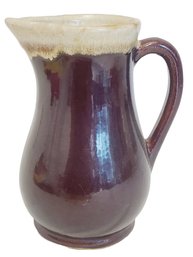 Vintage Roseville Brown & Tan Drip Glaze Pottery 7.5' Pitcher