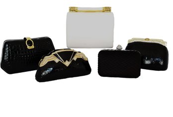 Set Of Five Vintage Small Evening Bags & Clutches