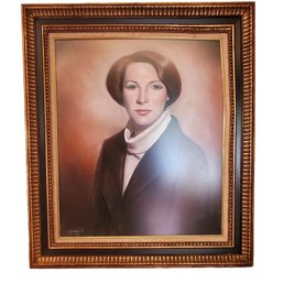 Vintage Framed, Signed & Dated 1977 Portrait Oil Painting