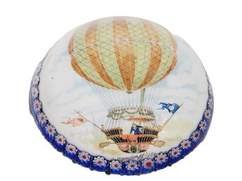 Vintage 1980s Hot Air Balloon Paperweight Von Luttendorff Millefiori MURANO Art Glass