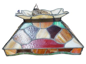 Vintage Colorful Stained Glass Pool Table Billiard Light