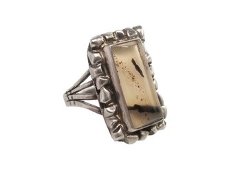 Vintage Jasper & Sterling Silver Ring - Size 7