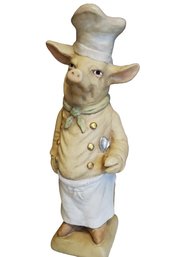 Vintage 16' Resin Pastry Chef Pig Statue