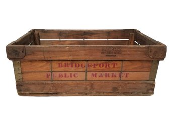 1920s Bridgeport Public Market Wood Crate