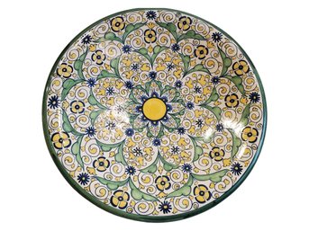 Ceramiche D'Arte  Ravello Italy Handmade Ceramic Round Wall Art Bowl