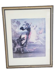 St. George Struggling With The Dragon By Raphael Framed Wall Art Print