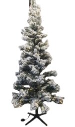 7.5ft Wesley Long Needle Pine Snow Flocked LED Pre-lit Christmas Tree