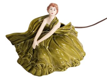 Unique Vintage 1950s Ceramic Woman In Gown Night Light