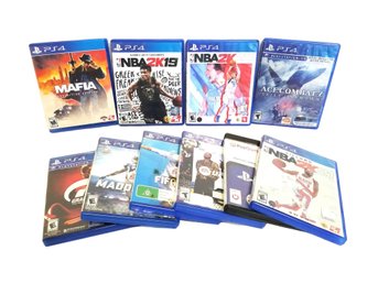 Lot Of Ten Sony PlayStation PS4 Video Games: Madden 16, NBA 2K, MAFIA, UFC 4  And More!