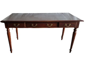 Large Mahogany  Color Three-Drawer Writing Table/Desk