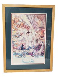 1992 Vintage Commander's Palace Restaurant New Orleans Tim Trapolin Signed Litho With Menu On Back