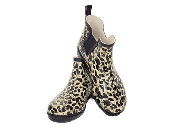 Ladies Leopard Print Rubber Booties - Size 10