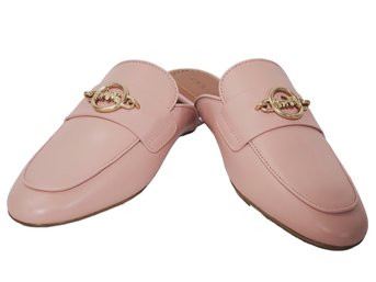 Ladies COACH Pale Pink Leather Scotty Slides Size 9.5 - New Never Worn