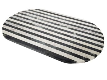 Black & White Striped Marble Platter Old Hollywood Inspired By David Tutera