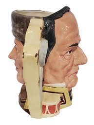 1984 Royal Doulton The Antagonists Collection Two Sided Davy Crockett & Santa Anna Numbered Toby Head Mug Jug