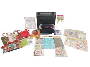 Mixed Lot Of Gift Bags, Stickers, Gift Card Holders, Stapler, Calculator & More