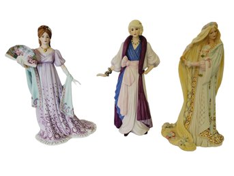 Trio Of Lovely Lenox Porcelain Figurines - Rapunzel, Stardust & Gala At The Whitehouse