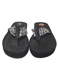 COACH Black & White Logo Size 9.5 Flip Flops - Never Worn