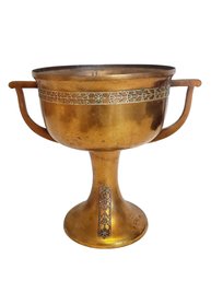 Antique Otto Heintz Art Nouveau Sterling Silver Overlay Bronze Handled Large Vessel Urn Vase