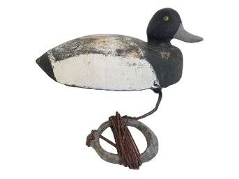 Vintage Wooden Bluebill Weighted Duck Balsa Decoy