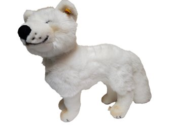 2003 Steiff Germany White Arctic Wolf Plush Stuffed Plush Toy With Tags