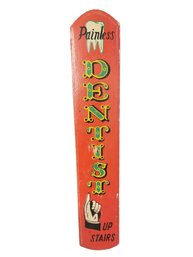 Vintage Wood Painted Dentist Sign