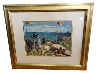 Framed Claude Monet - Garden At Sainte-Adresse Art Print