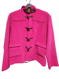 NOS Lilly Pulitzer Hot Pink Fuschia Jacob Toggle Coat Ladies Size 12 Wool Blend