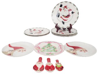 Holiday Christmas Kitchenware Plates & Measuring Spoons - Fitz & Floyd & More