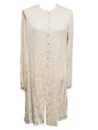 Lovely Donna Karan Ladies Ecru Silk Button Down Dress