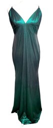 Stunning Lulus Emerald Green Metallic Prom Formal Maxi Dress - Size Large - Worn Once!!!!