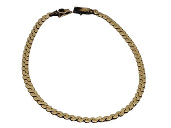 Vintage 14k Yellow Gold Serpentine S Link Bracelet - 3.9 DWT