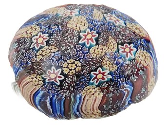 Small Vintage Murano Millefiore Colorful Art Glass Paperweight