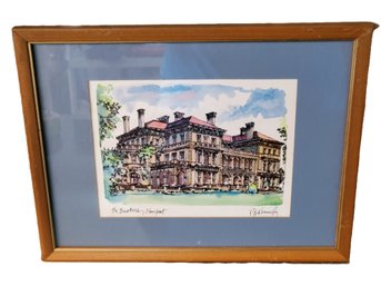 The Breakers Pen & Ink Watercolor Frame / Matted Art Print Signed By Robert E. Kennedy