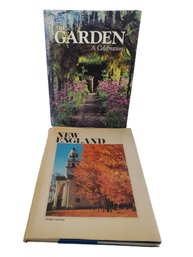 Two Vintage Hard Cover Coffee Table Books - The Garden A Celebration & New England