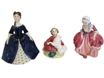 Set Of 3 Mini Royal Doulton Porcelain Figurines: Goody Two Shoes, Debbie & Home Again