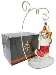 Christopher Radko Stocking & Cheer Hand Blown Christmas Ornament W/box (Lot EE)